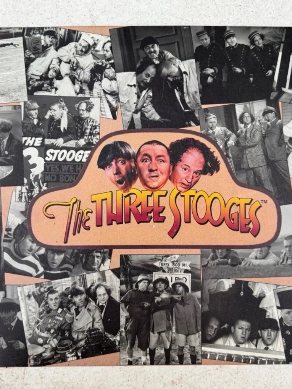 Collectible The Three Stooges Collage Tin (Metal) Sign 1997 17x12 Vintage